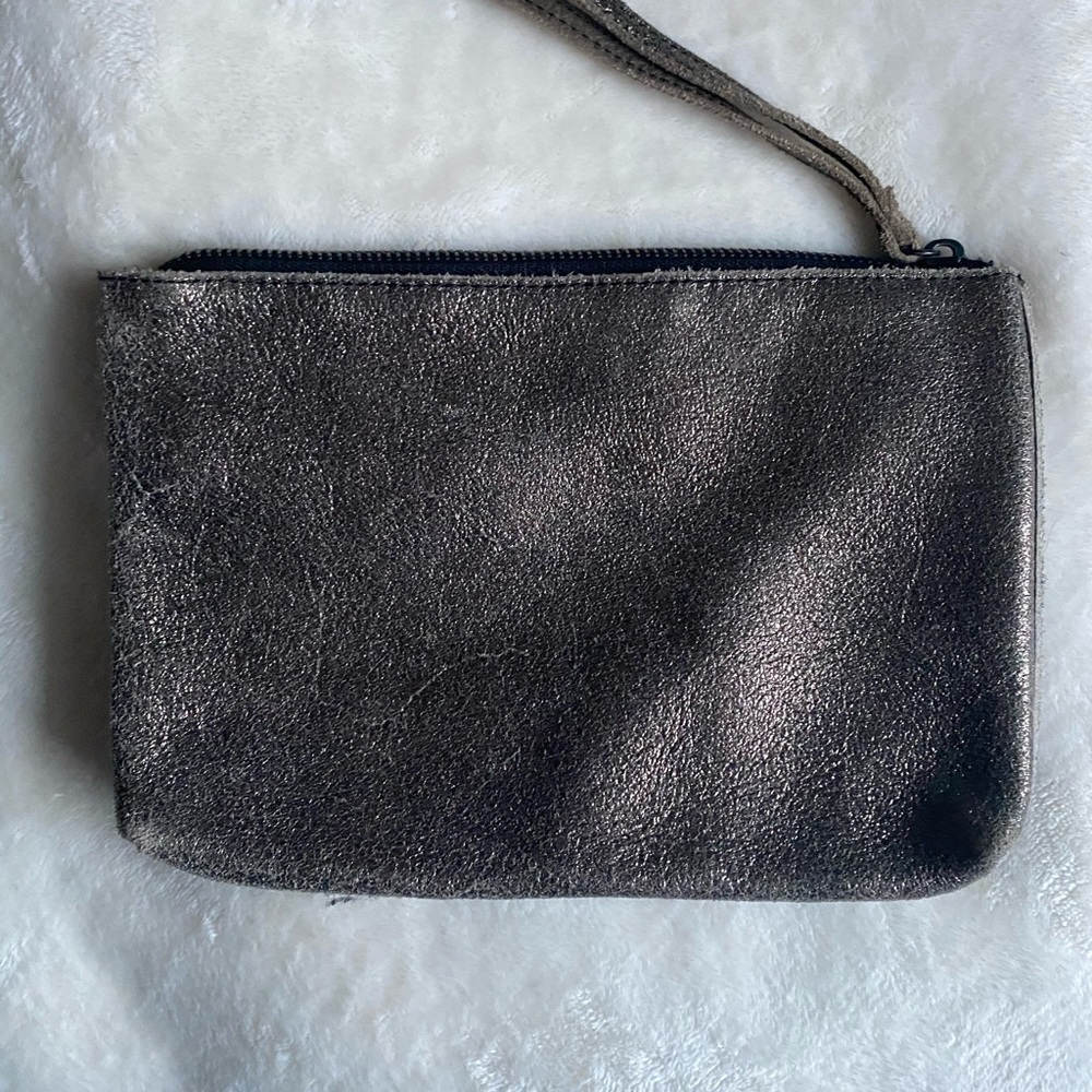 Bronze LEATHER wristlet clutch!!